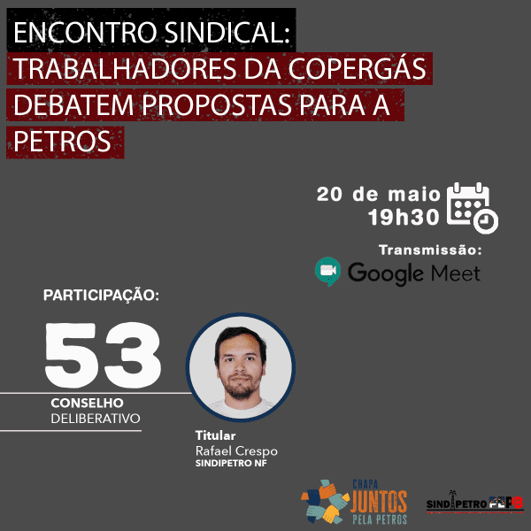 Sindicato promoverá encontro entre trabalhadores da Copergás e candidato ao CD da Petros