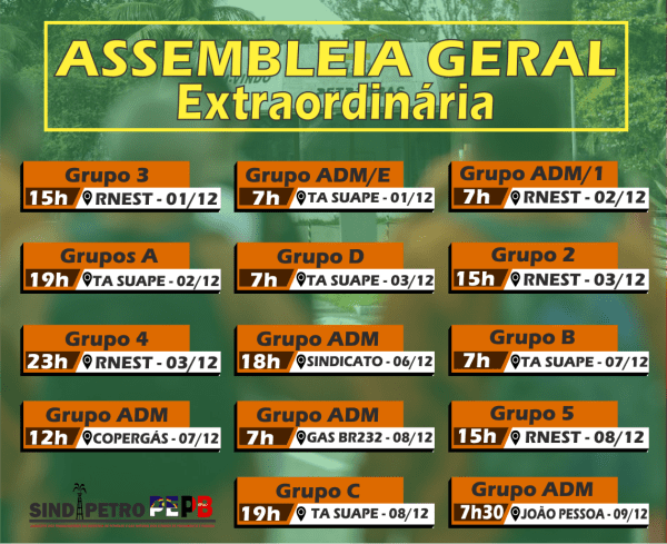 Assembleias Sindipetro PE/PB