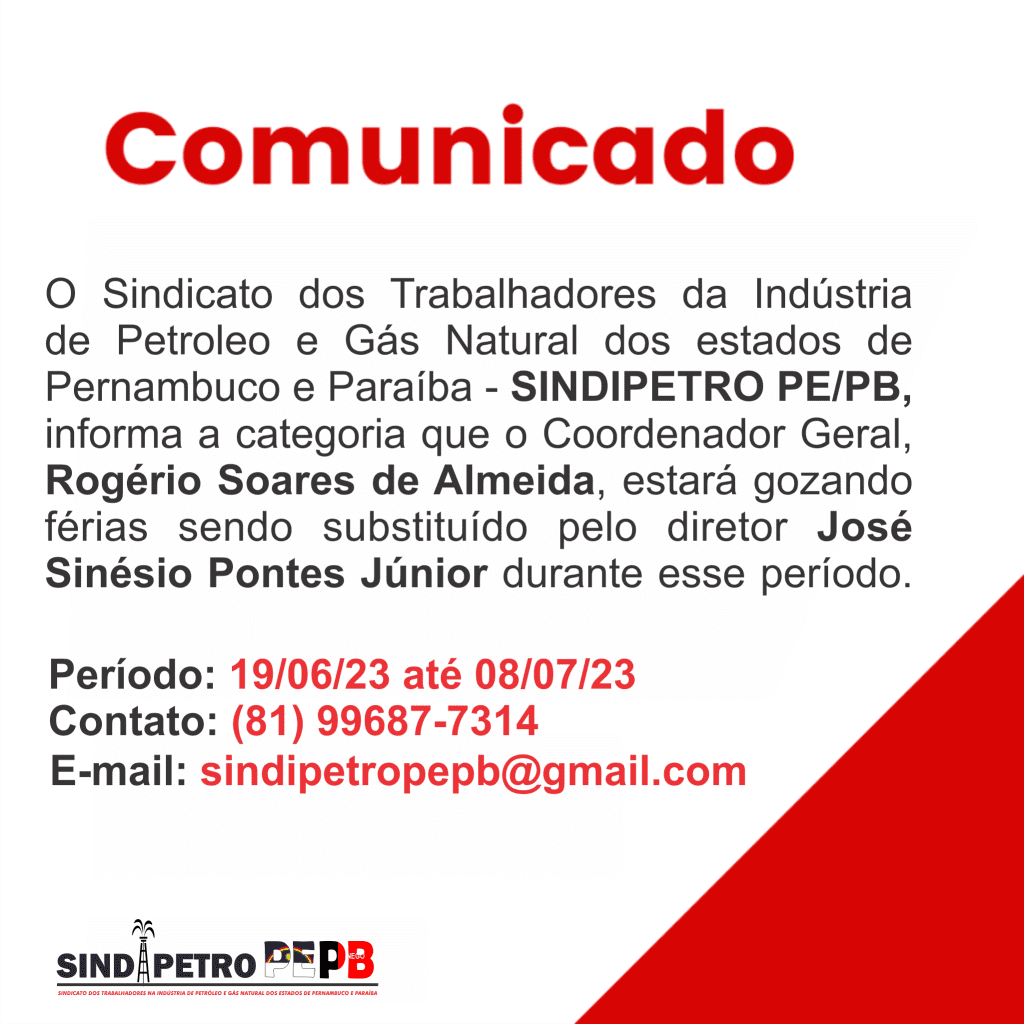 Comunicado SINDIPETRO PE/PB